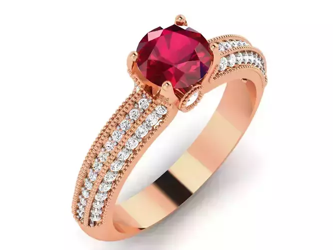 Women Solitaire Ring 3dm render details