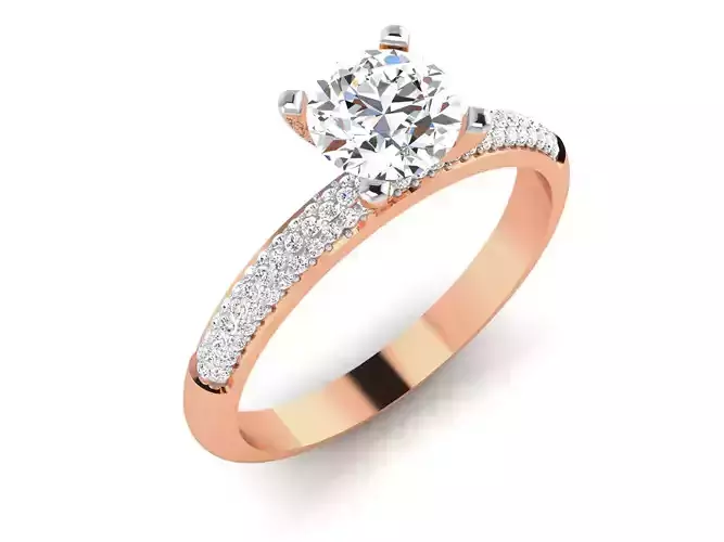 Women Solitaire Ring 3dm render details