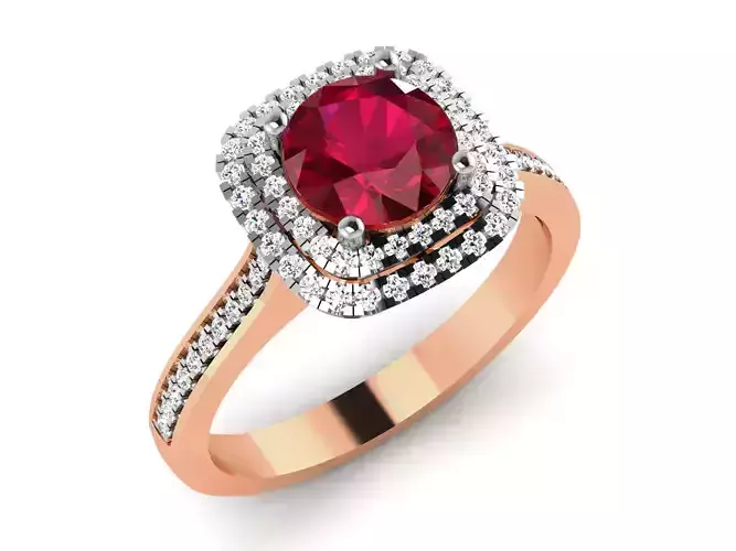 Women Solitaire Ring 3dm render details