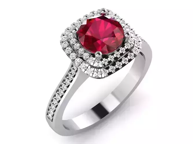 Women Solitaire Ring 3dm render details