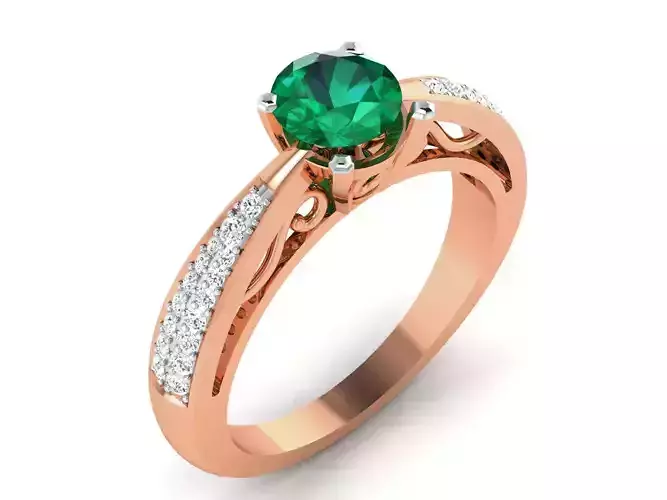 Women Solitaire Ring 3dm render details