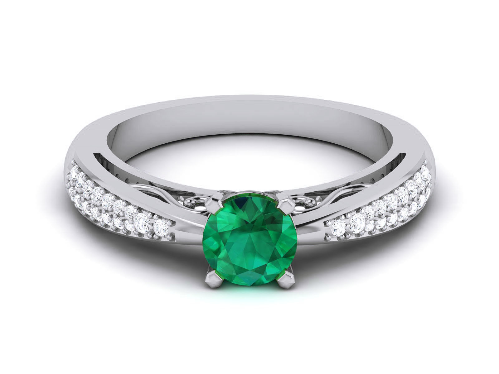 Women Solitaire Ring 3dm render details 3D print model_12