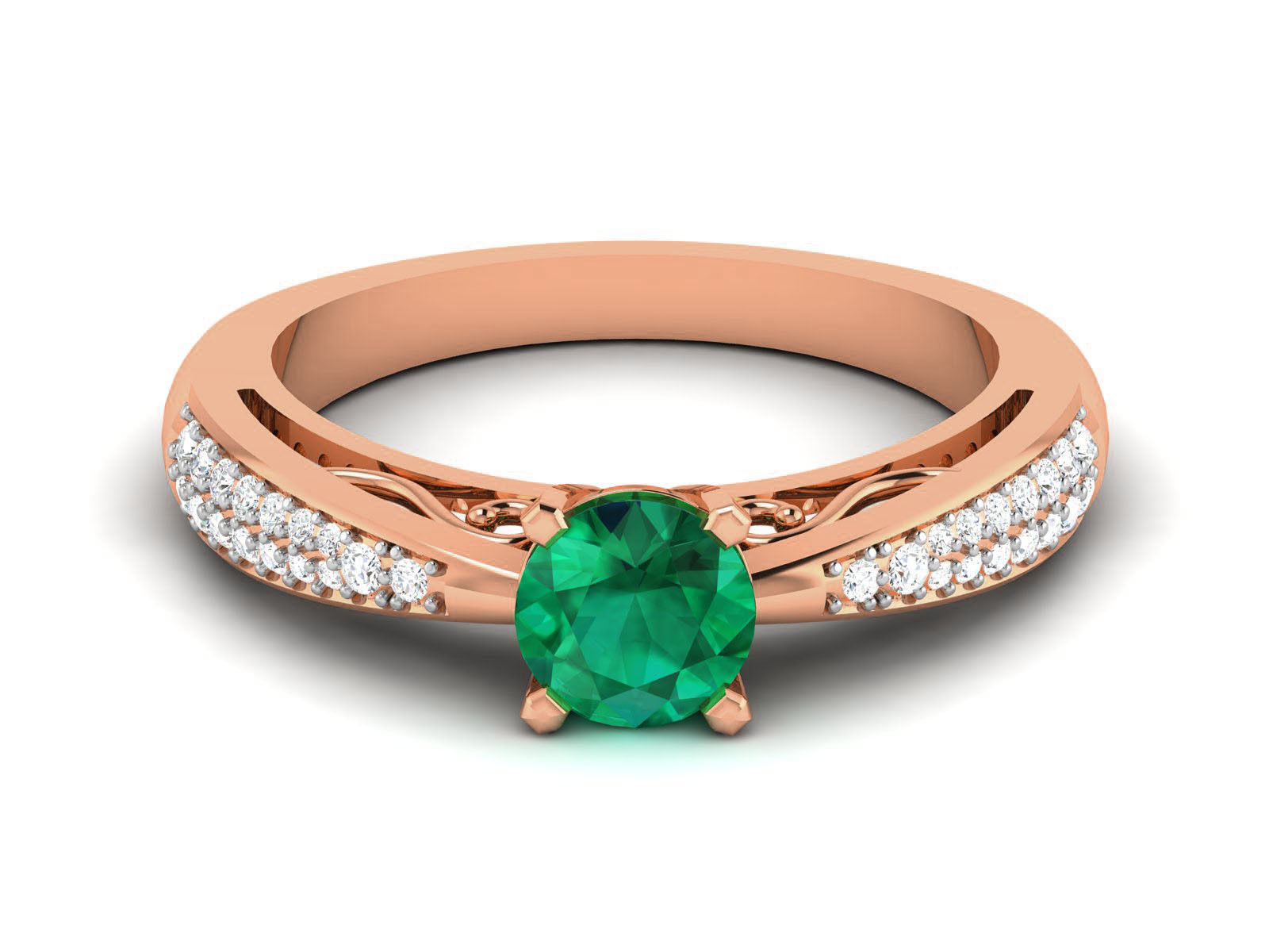 Women Solitaire Ring 3dm render details 3D print model_11