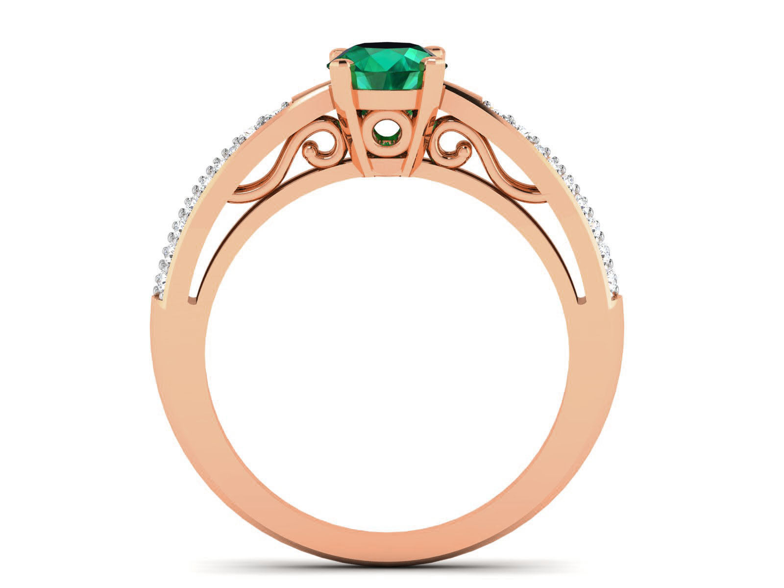 Women Solitaire Ring 3dm render details 3D print model_6