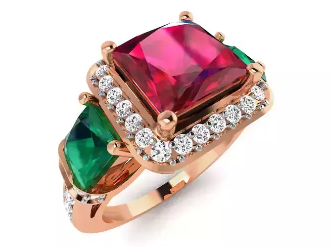 Women Solitaire Ring 3dm render details