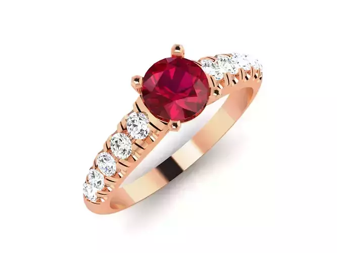 Women Solitaire Ring 3dm render details