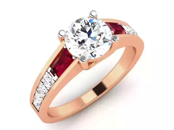 Women Solitaire Ring 3dm render details