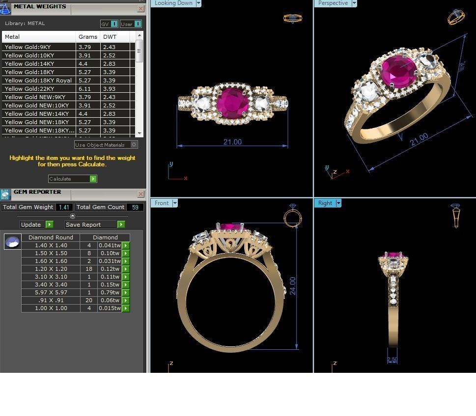Women Solitaire Ring 3dm render details 3D print model_6