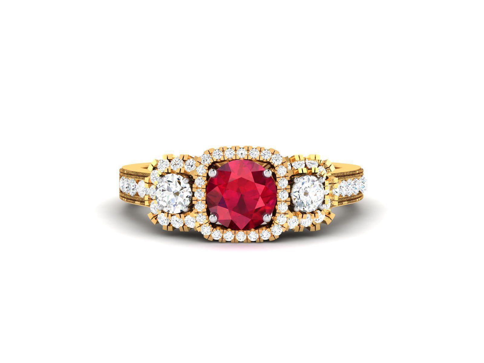 Women Solitaire Ring 3dm render details 3D print model_3