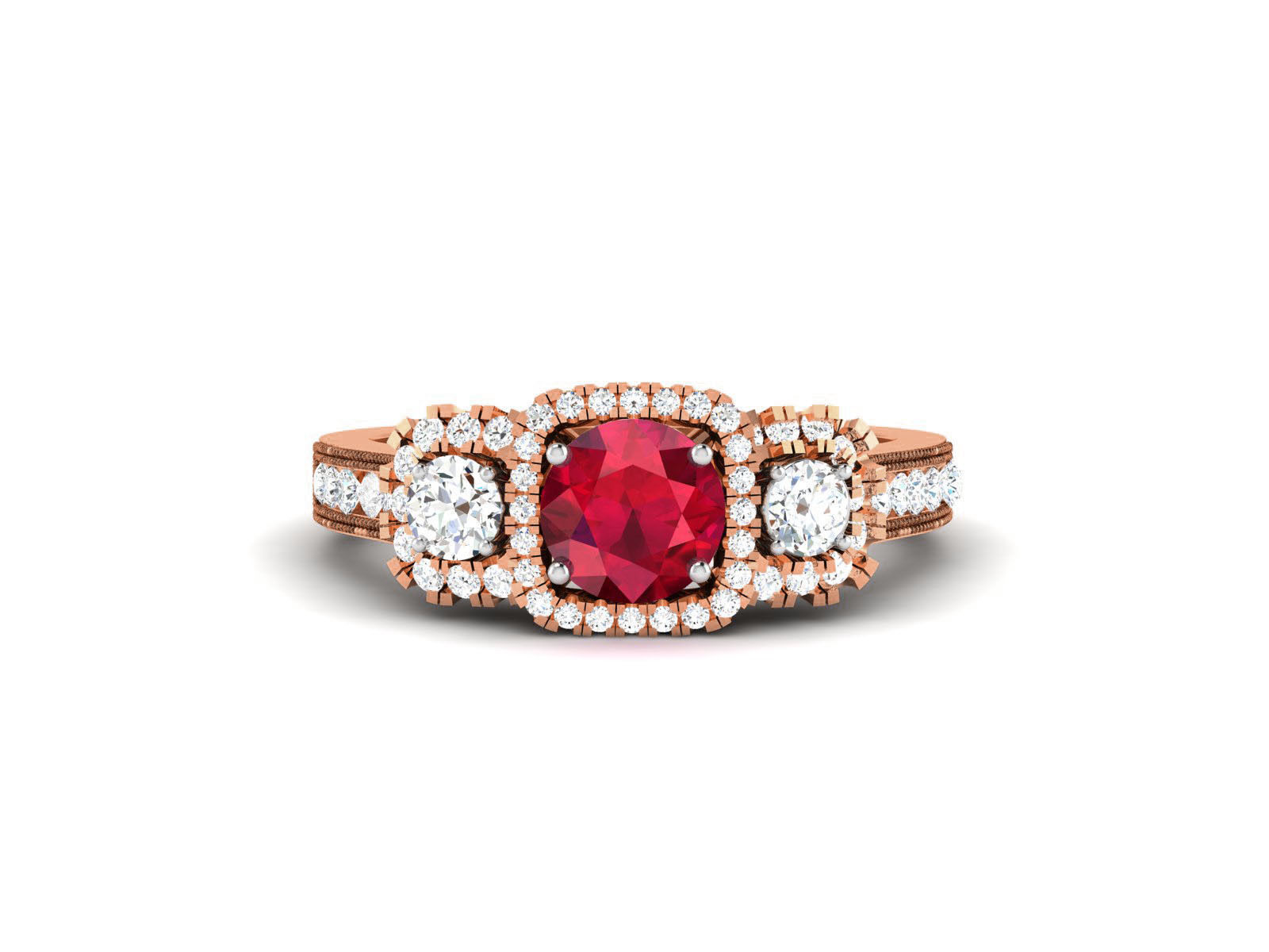 Women Solitaire Ring 3dm render details 3D print model_5