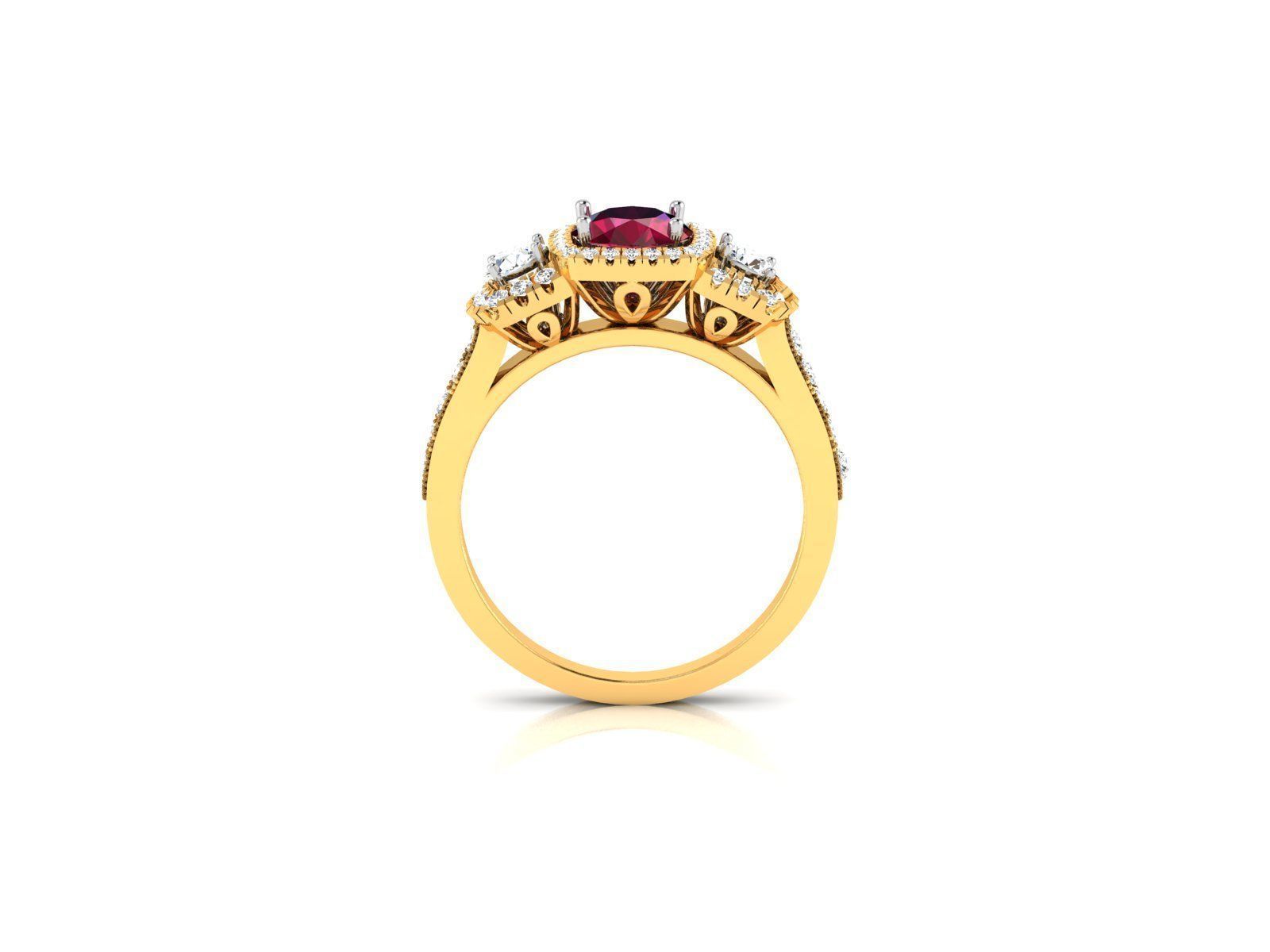 Women Solitaire Ring 3dm render details 3D print model_7