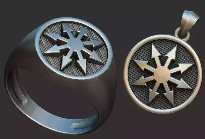 Chaos Symbol Ring and Pendant