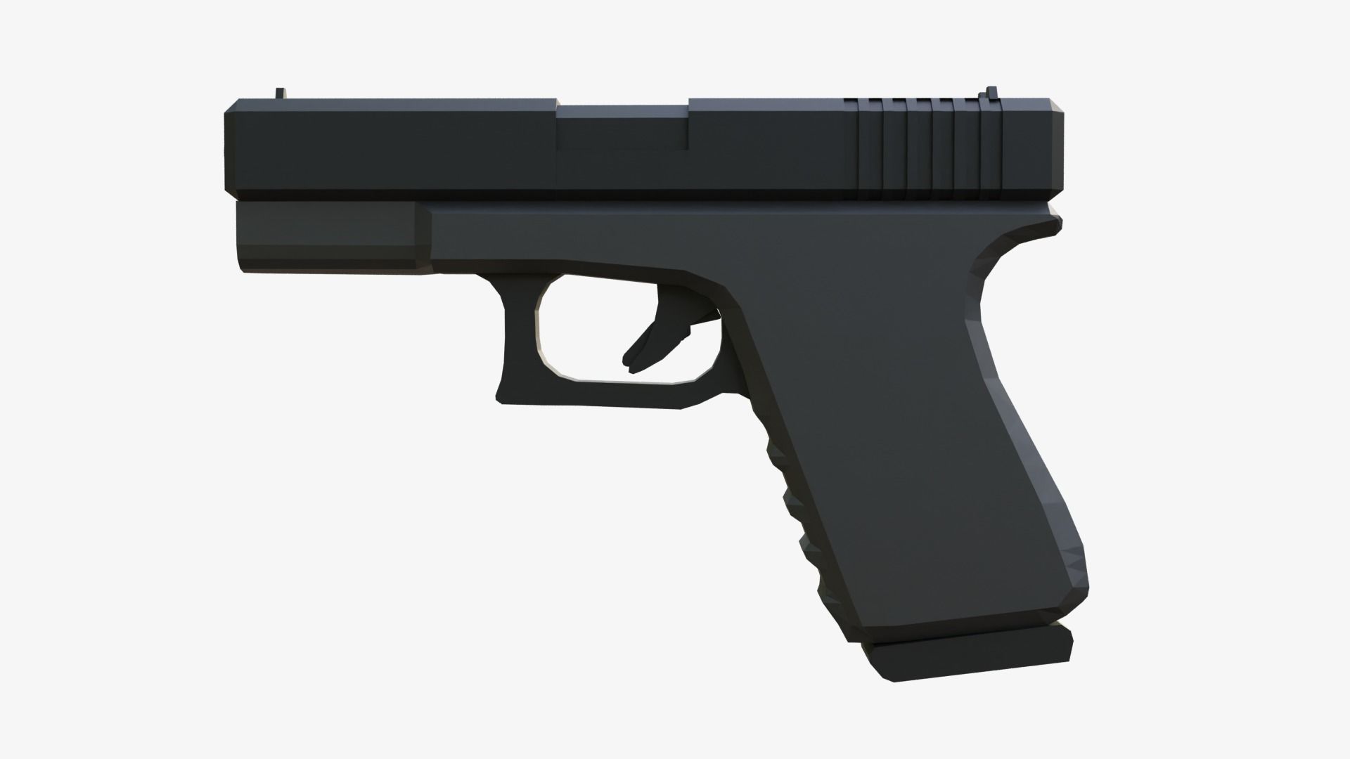 Glock 17 Gun 3D Model Low-poly 3D model_4