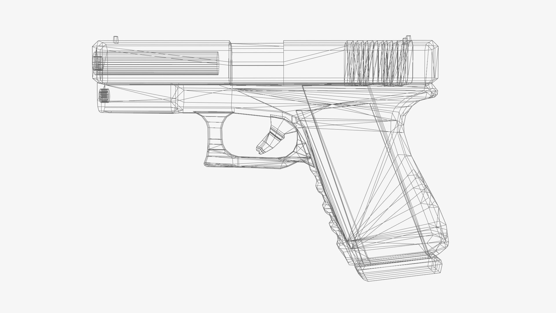 Glock 17 Gun 3D Model Low-poly 3D model_6