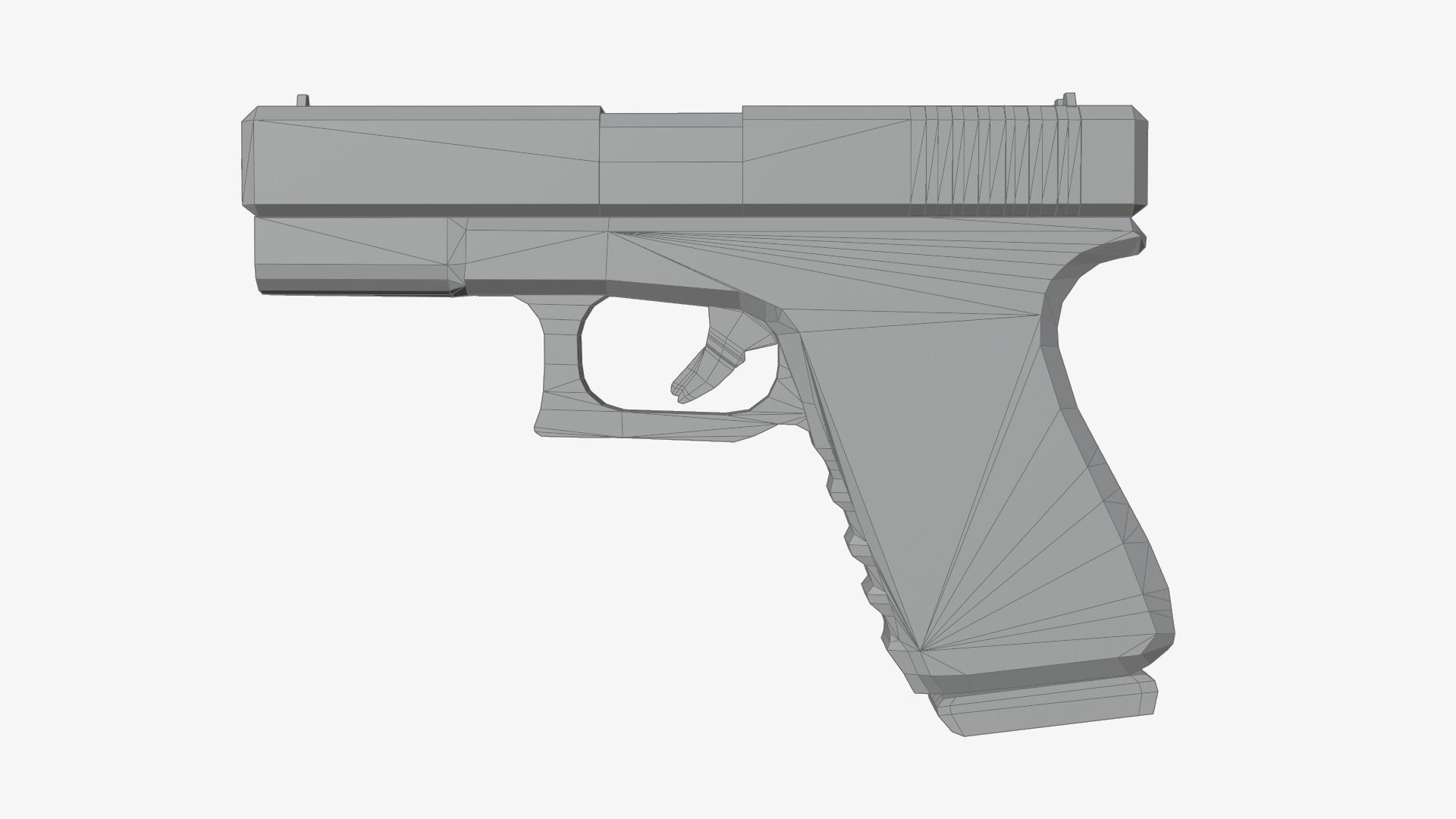 Glock 17 Gun 3D Model Low-poly 3D model_5