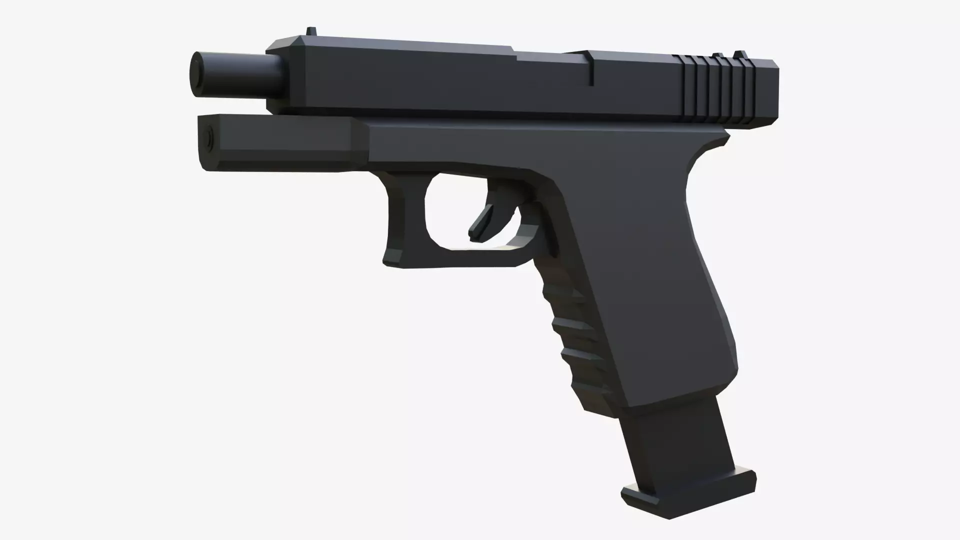 Glock 17 Gun 3D Model Low-poly 3D model_0