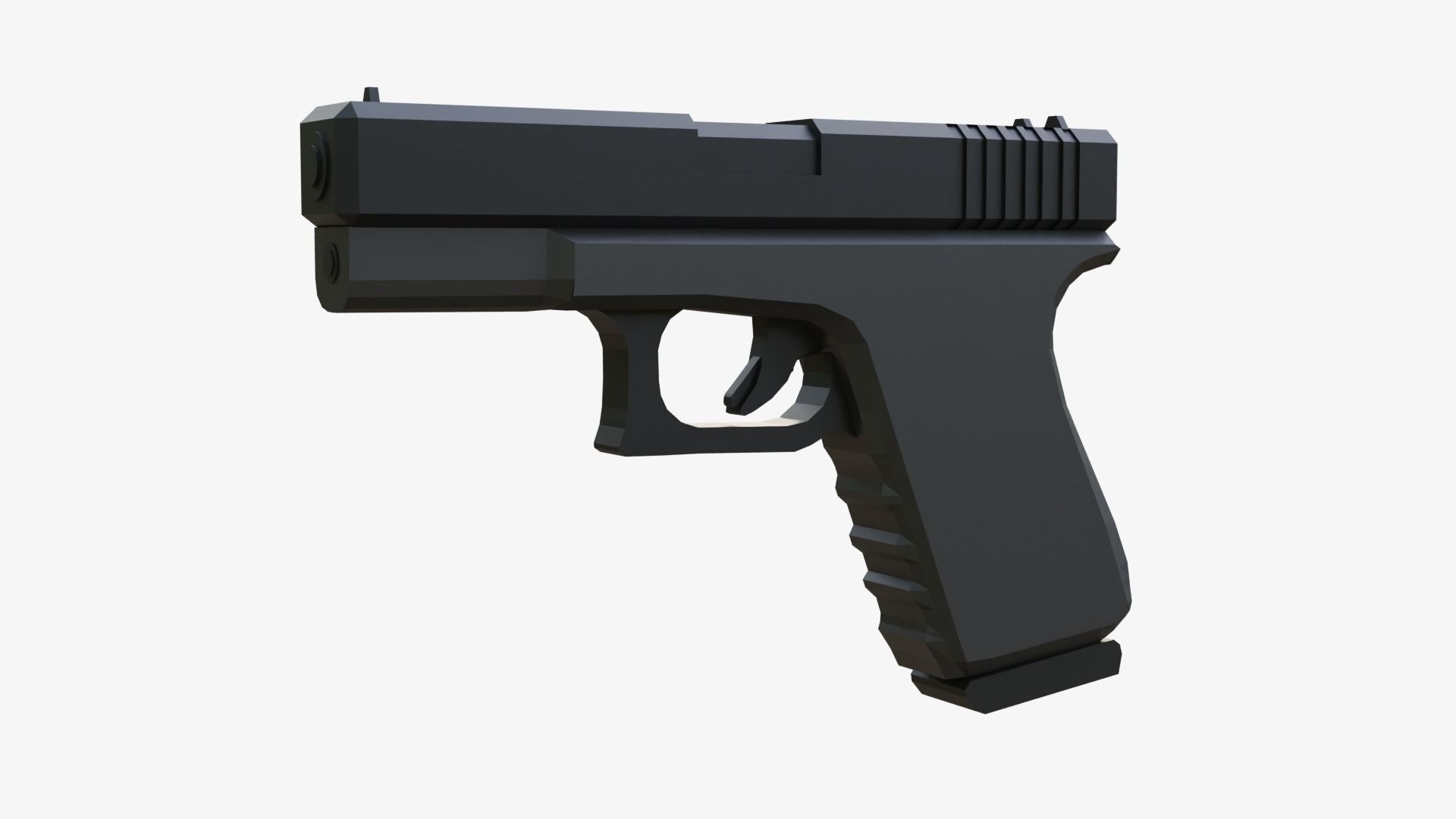Glock 17 Gun 3D Model Low-poly 3D model_1