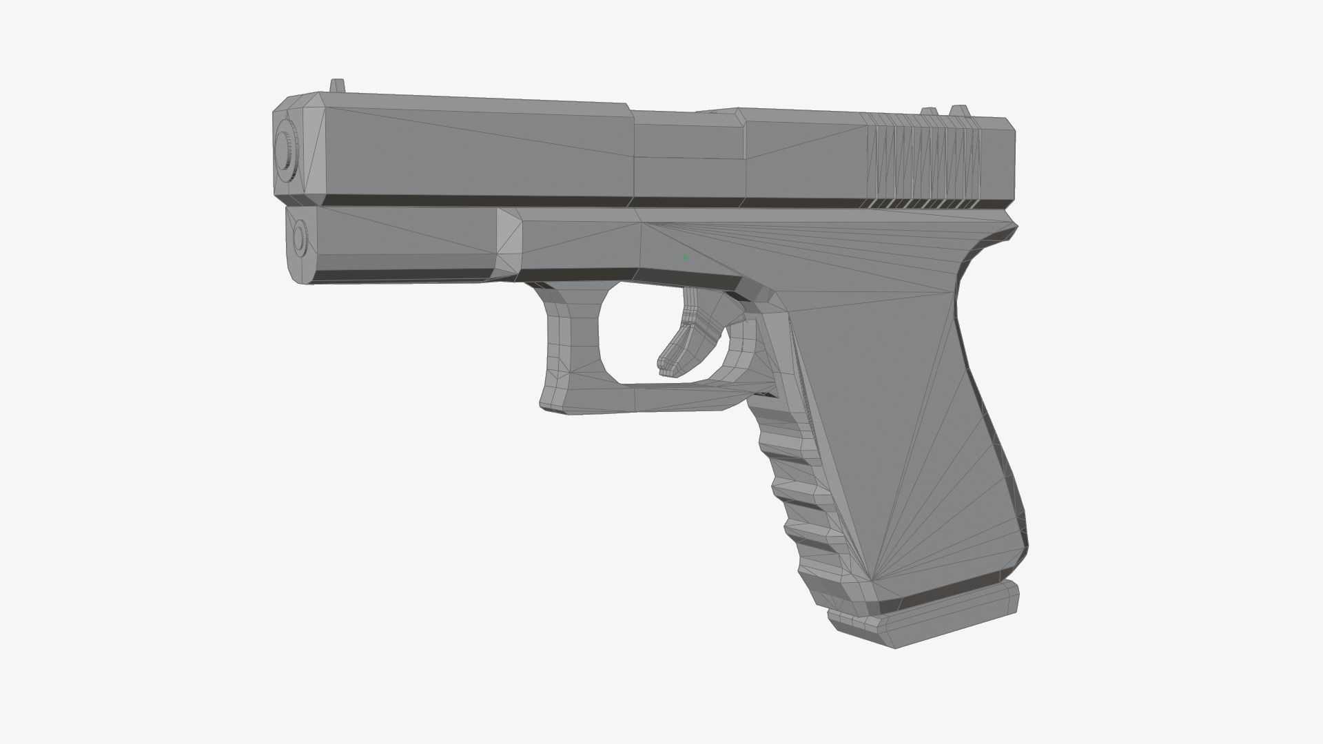 Glock 17 Gun 3D Model Low-poly 3D model_2