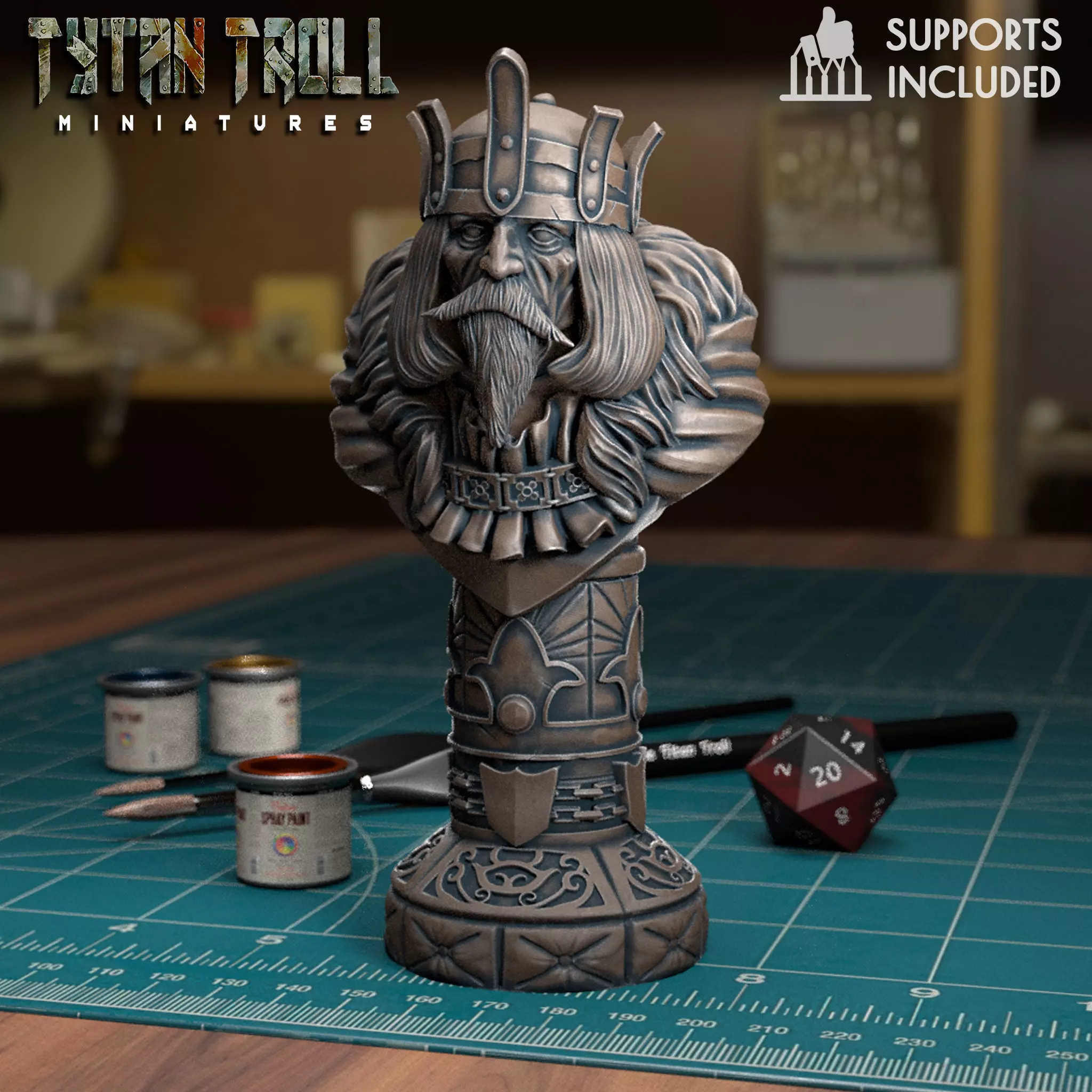 Human Chess King - Pre-Supported 3D print model_0