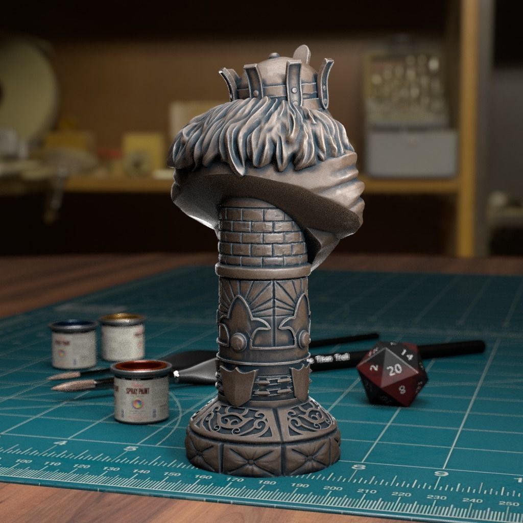 Human Chess King - Pre-Supported 3D print model_3