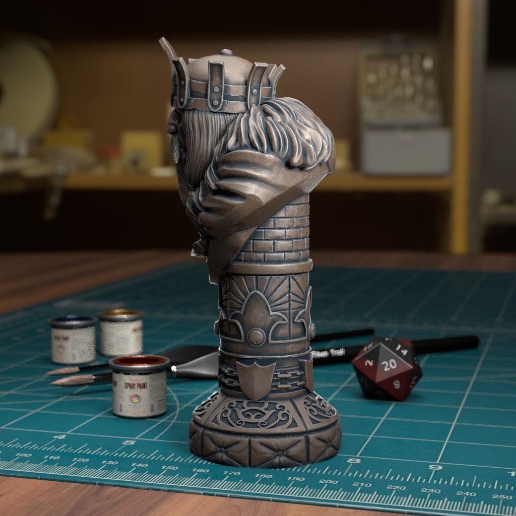 Human Chess King - Pre-Supported 3D print model_2