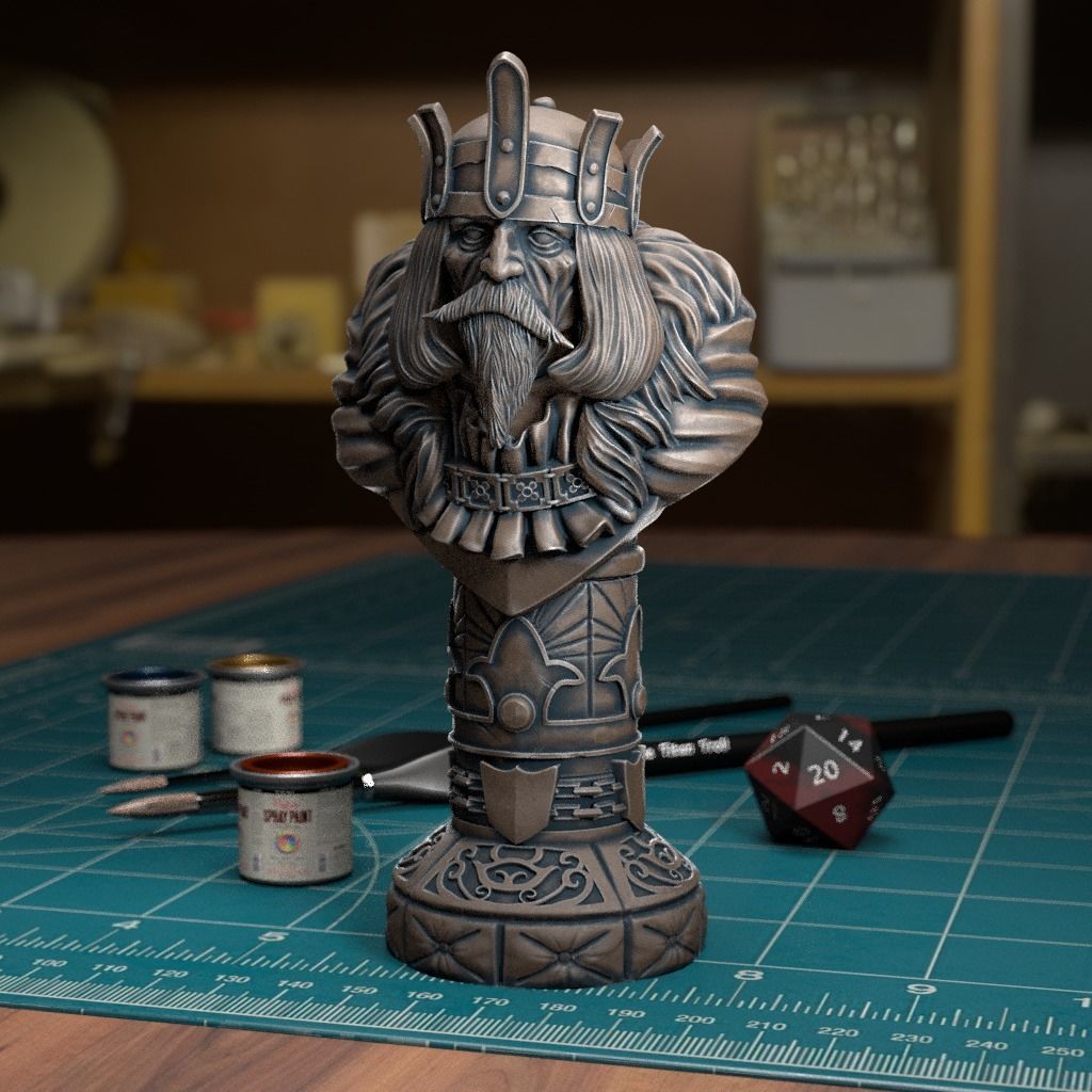 Human Chess King - Pre-Supported 3D print model_1