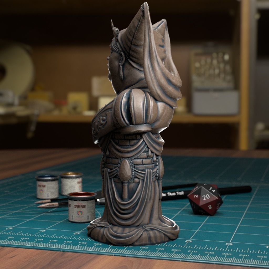 Human Chess Queen - Pre-Supported 3D print model_1