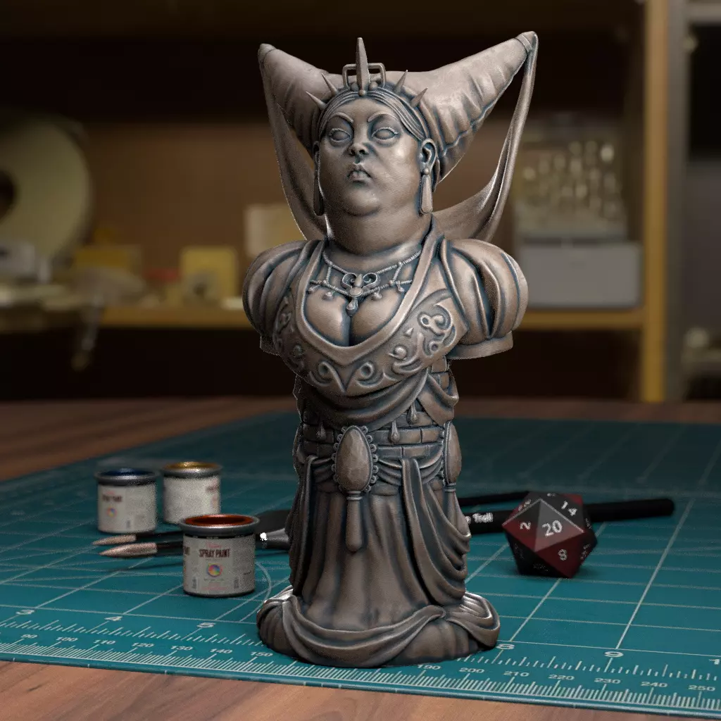 Human Chess Queen - Pre-Supported 3D print model_0