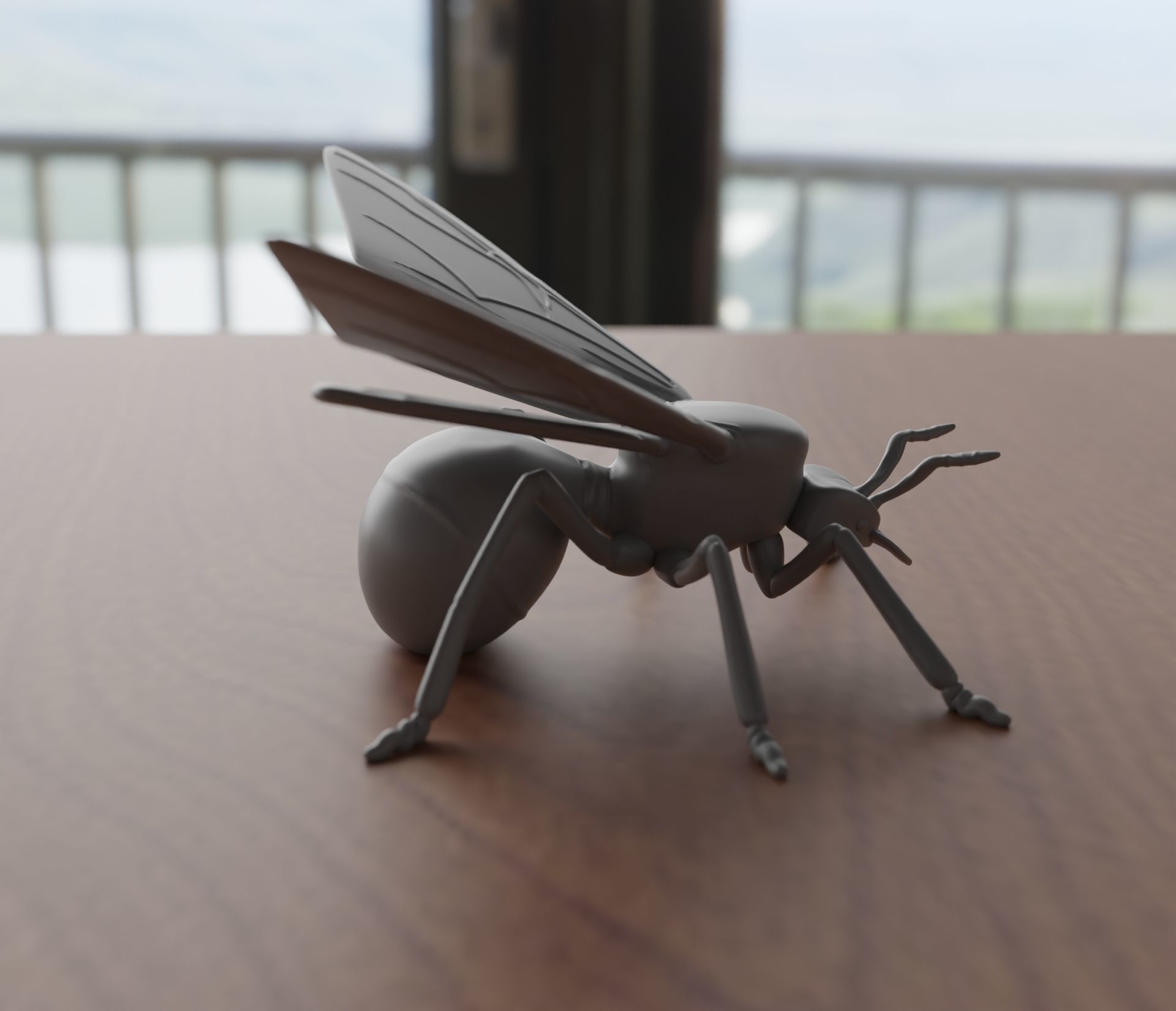 WINGED ANT 3D print model_3