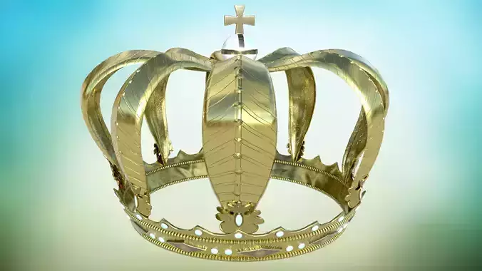 Old Medieval Crown 3D model PBR low-poly game ready