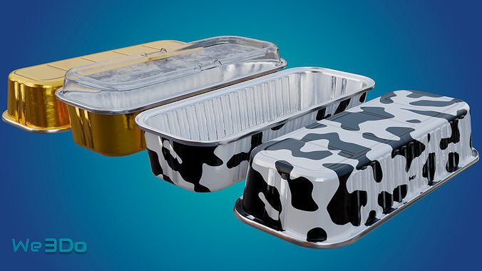 Foil Container-tray-Aluminum Low-poly 3D model 3