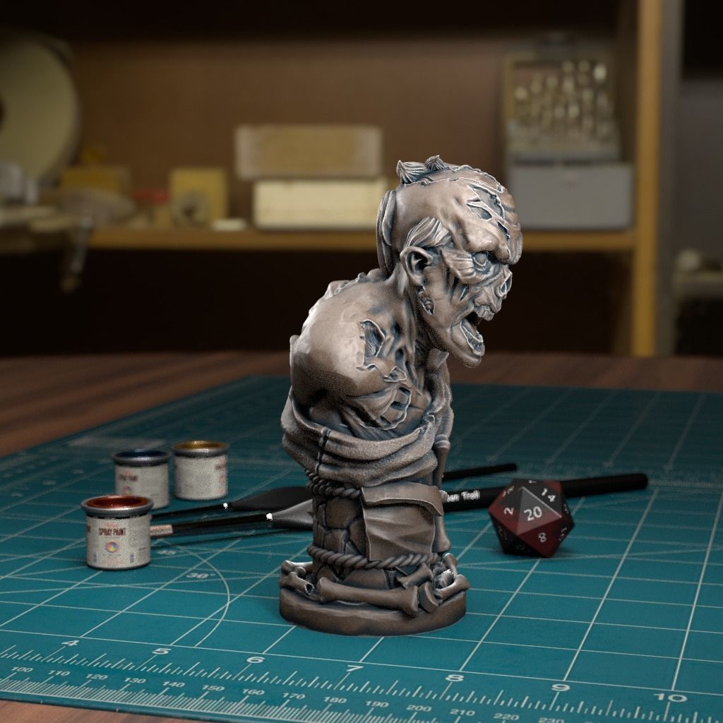 Undead Chess Pawn - Pre-Supported 3D print model_3