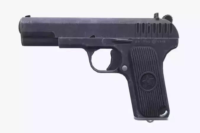 Tokarev pistol Low-poly 3D model