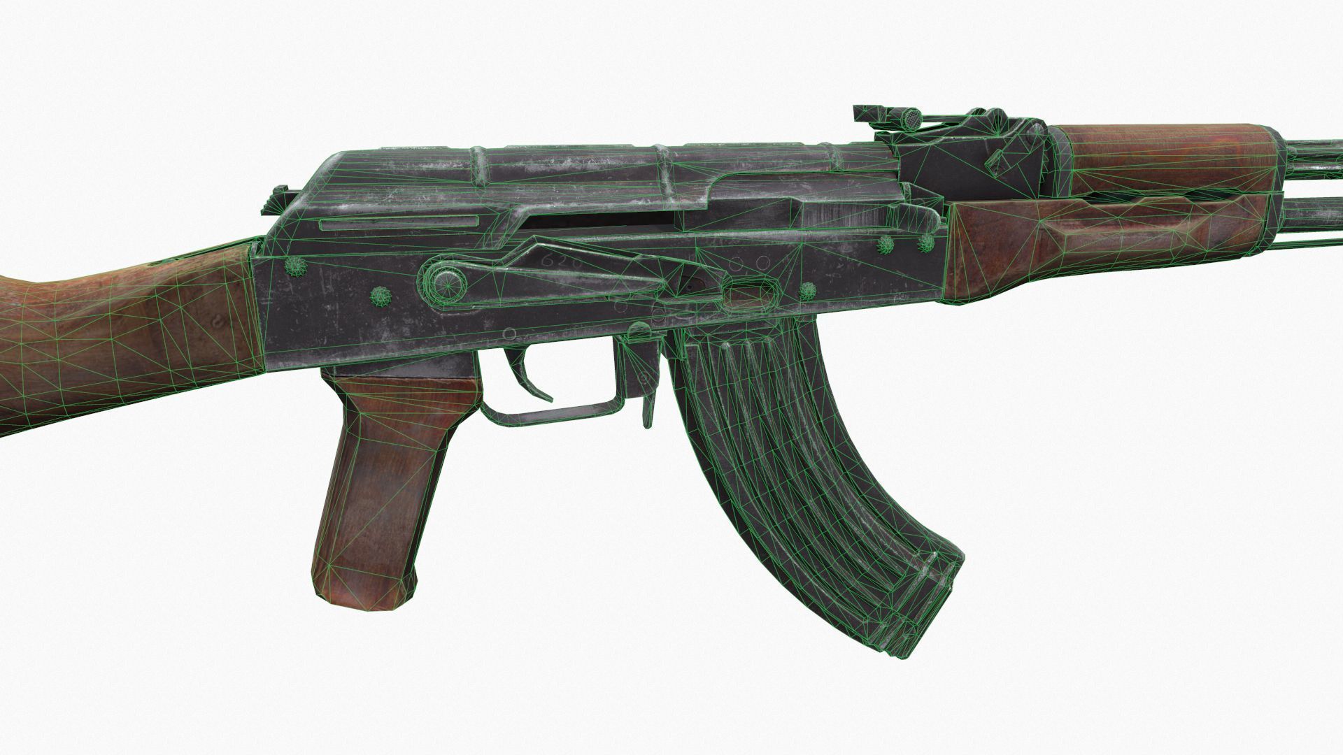 AKM 47 Low-poly 3D model_9