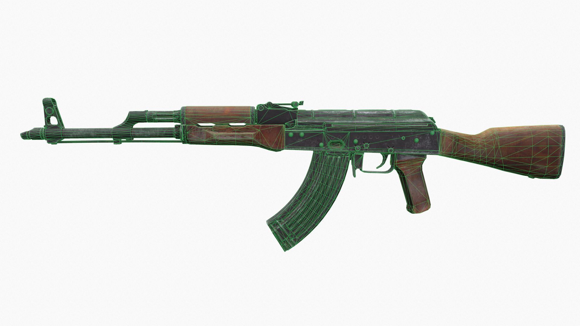 AKM 47 Low-poly 3D model_6