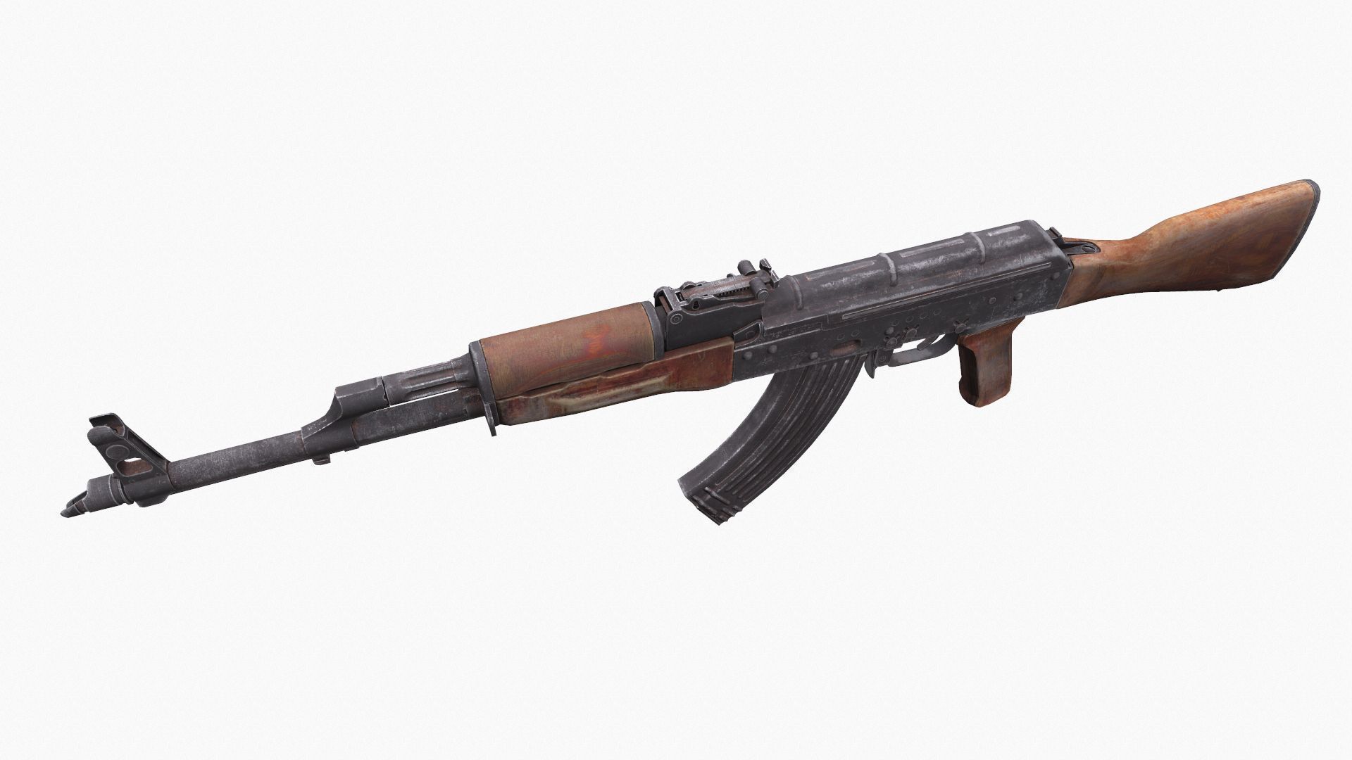 AKM 47 Low-poly 3D model_2