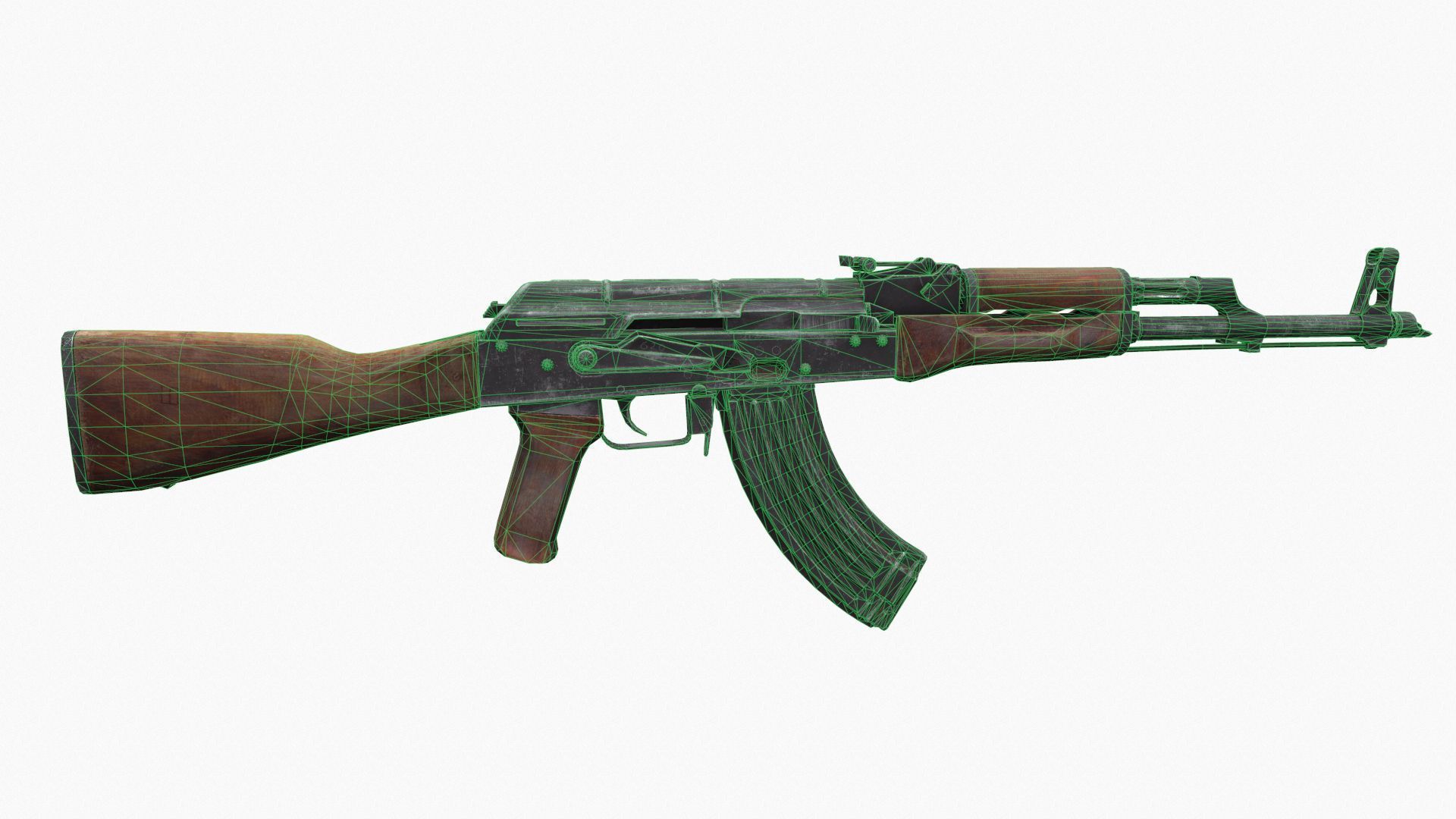 AKM 47 Low-poly 3D model_8