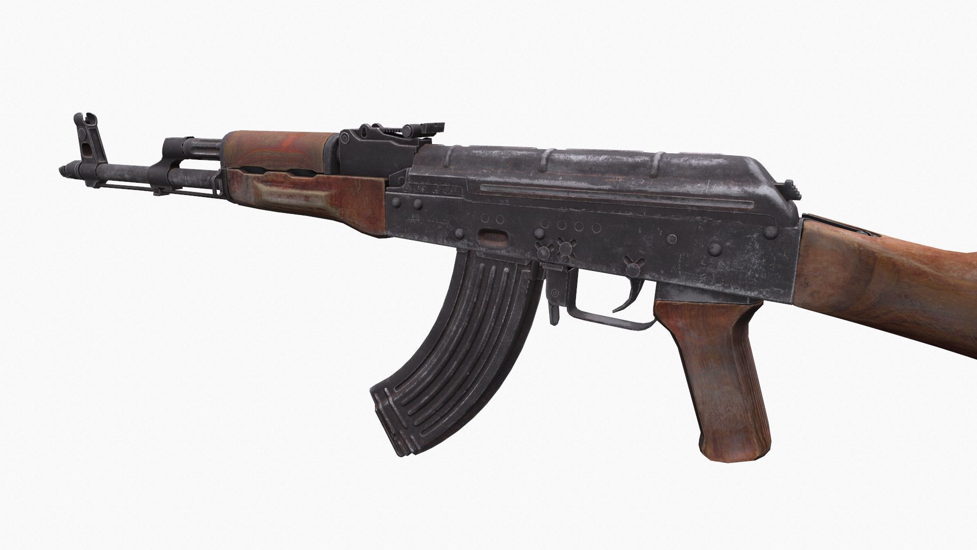AKM 47 Low-poly 3D model_5