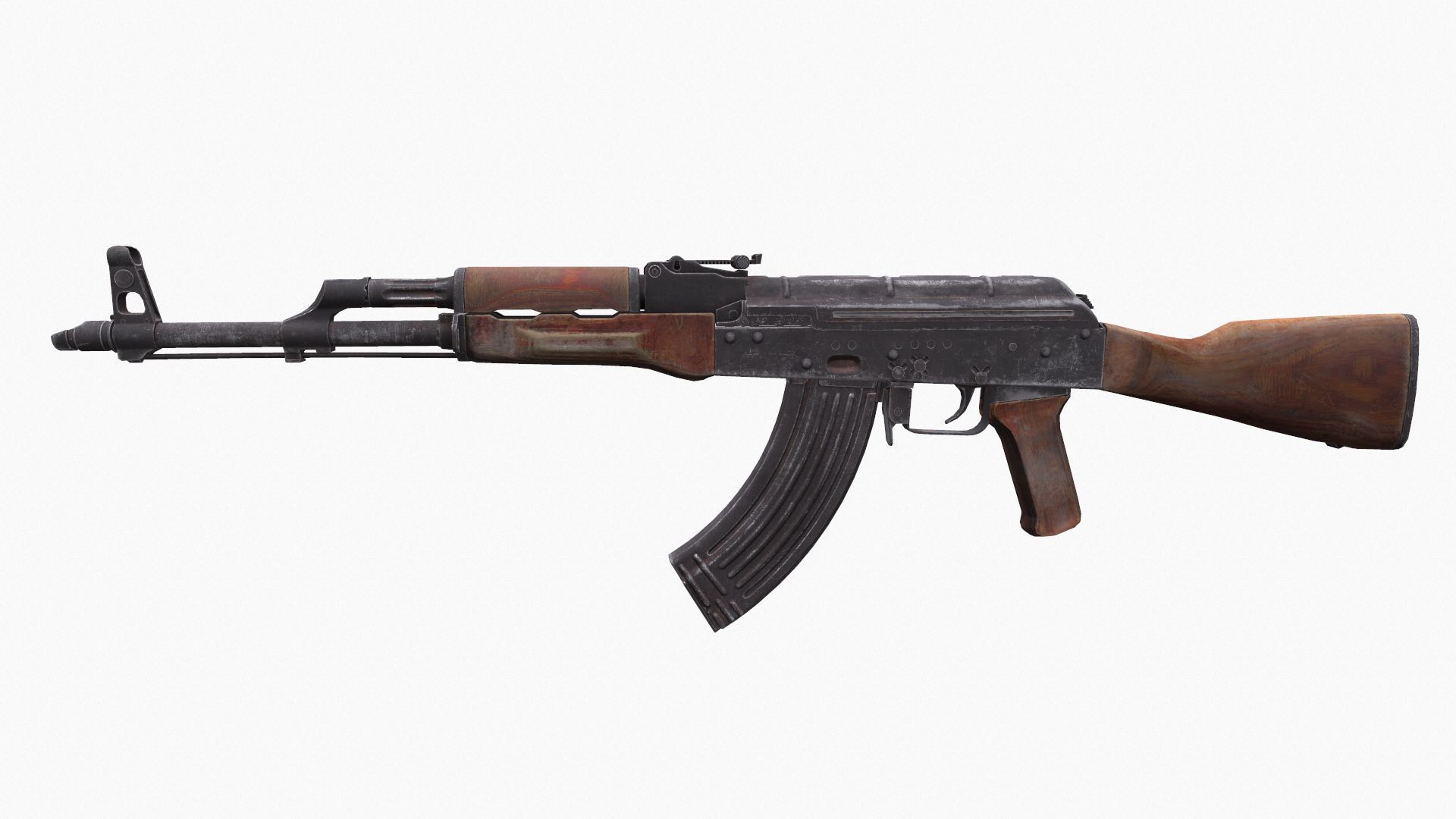 AKM 47 Low-poly 3D model_1