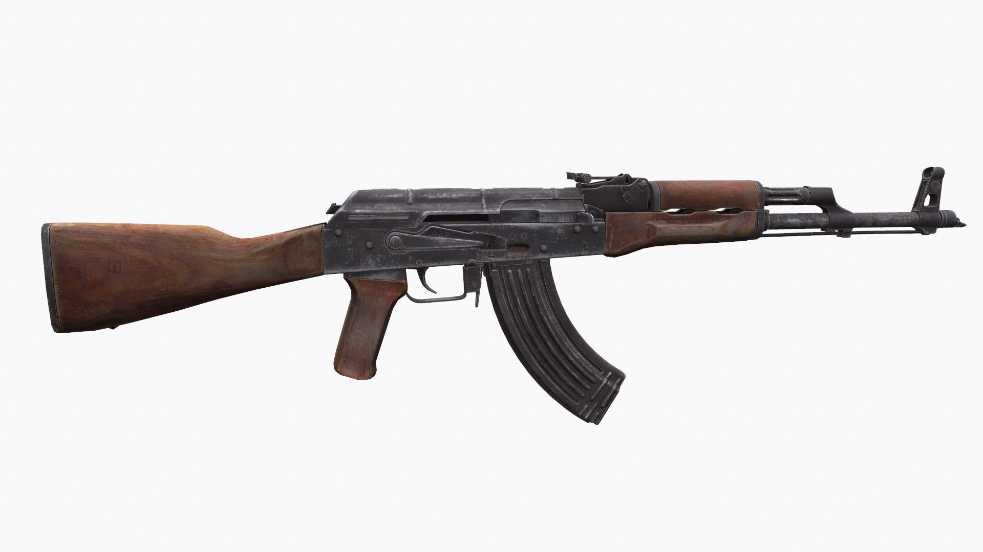 AKM 47 Low-poly 3D model_3