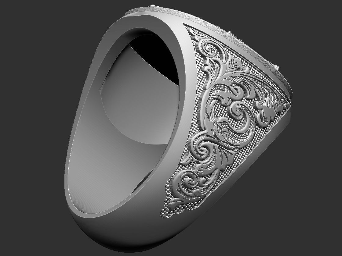 Coat Of Arms Liond Crown - Brasao - Ring and Pendant 3D print model_10