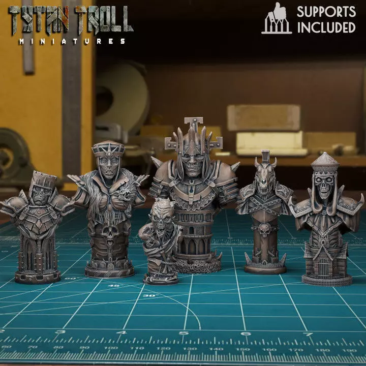 Undead Chess Set - Pre-Supported 3D print model