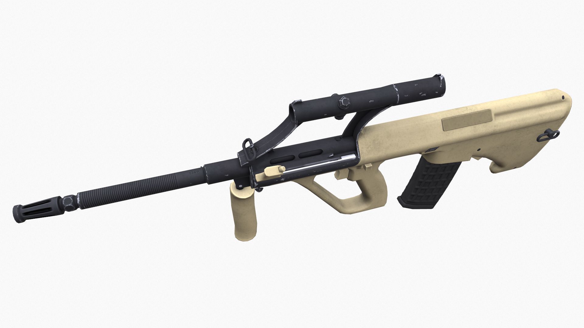 Steyr AUG A1 Low-poly 3D model_3