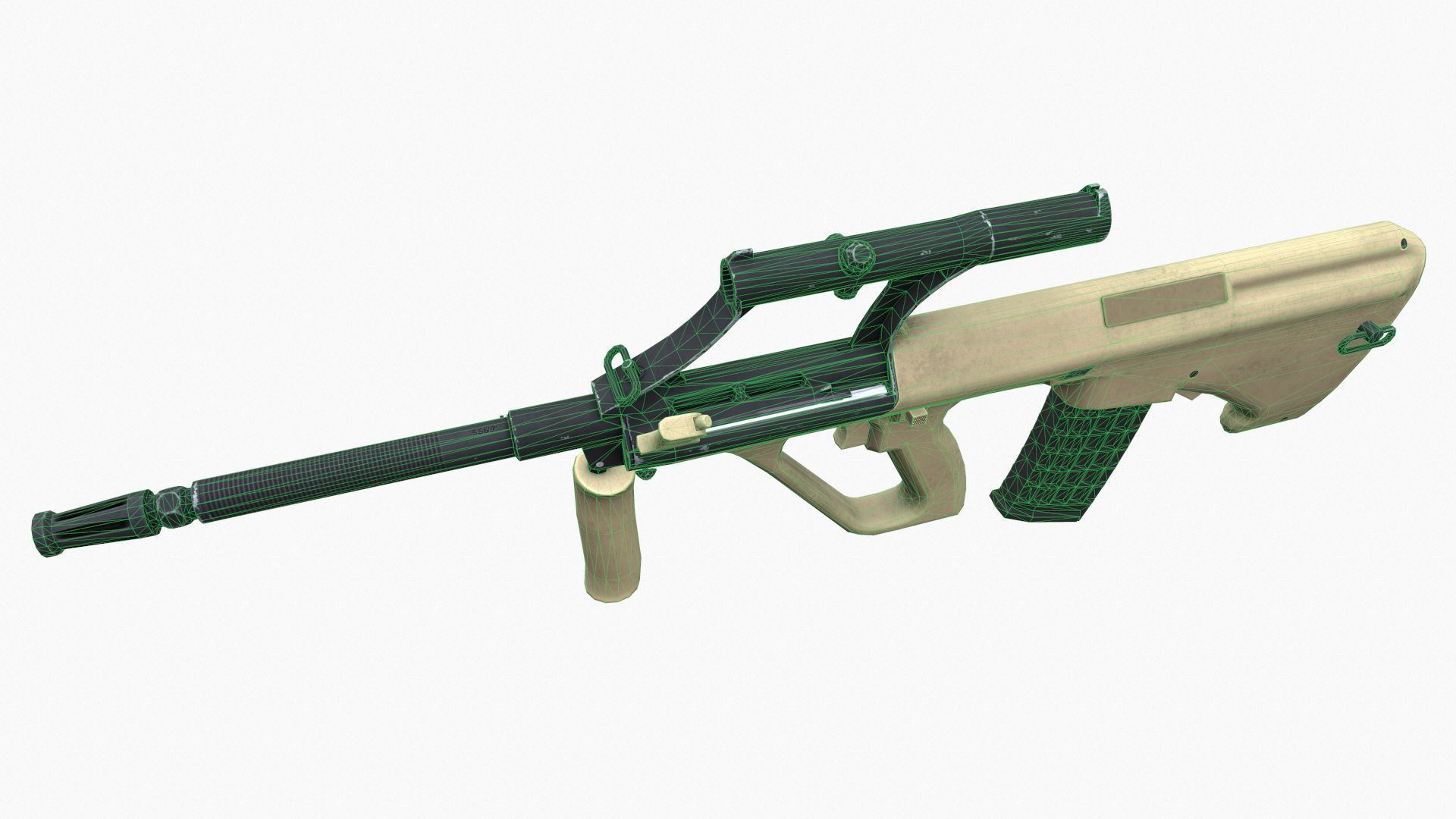 Steyr AUG A1 Low-poly 3D model_8