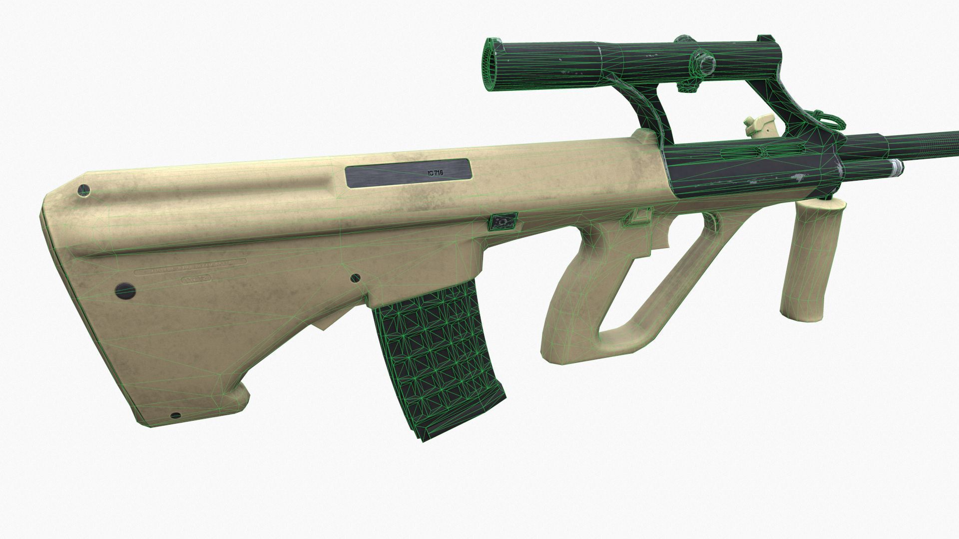 Steyr AUG A1 Low-poly 3D model_10