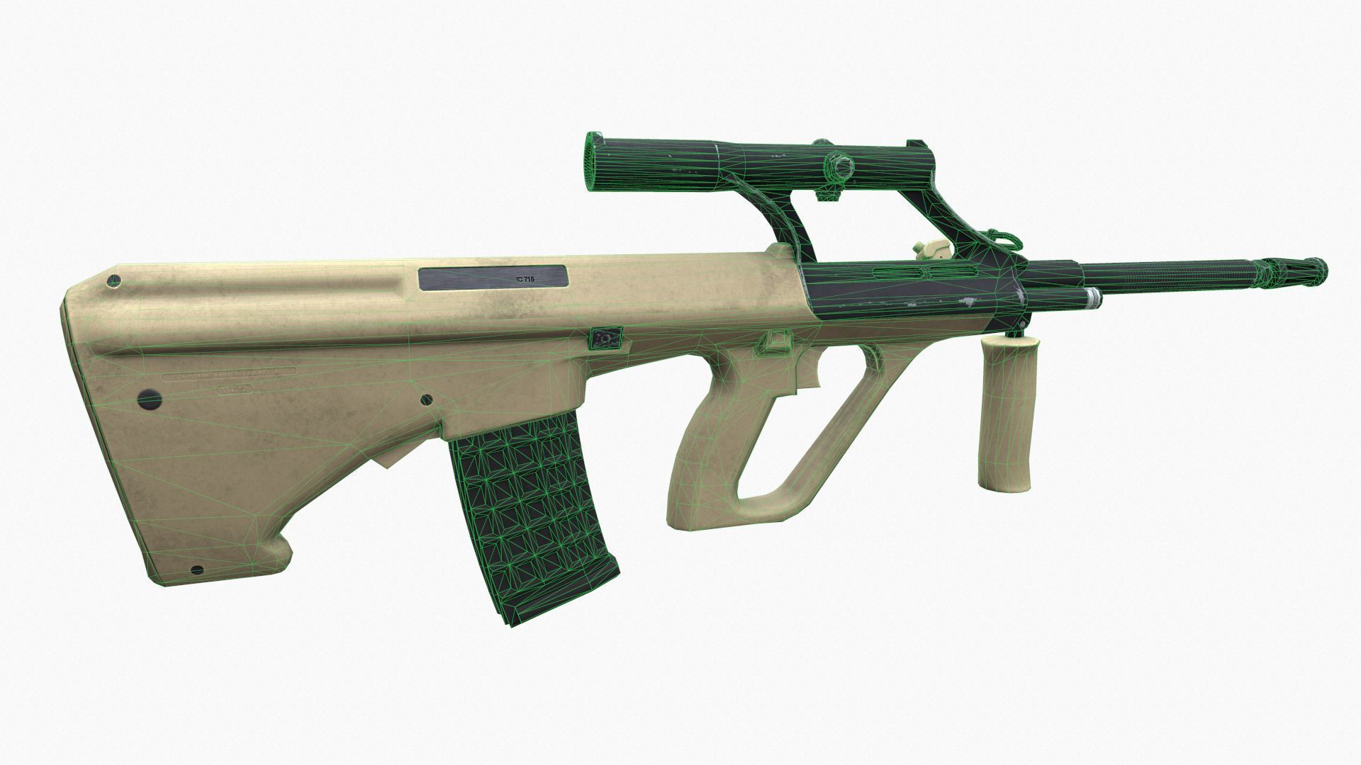 Steyr AUG A1 Low-poly 3D model_9