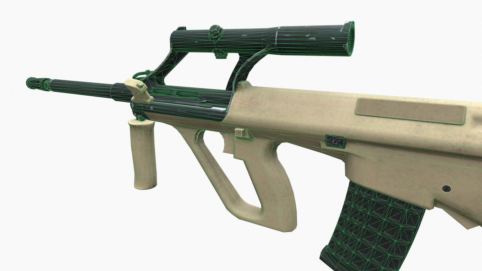 Steyr AUG A1 Low-poly 3D model_7