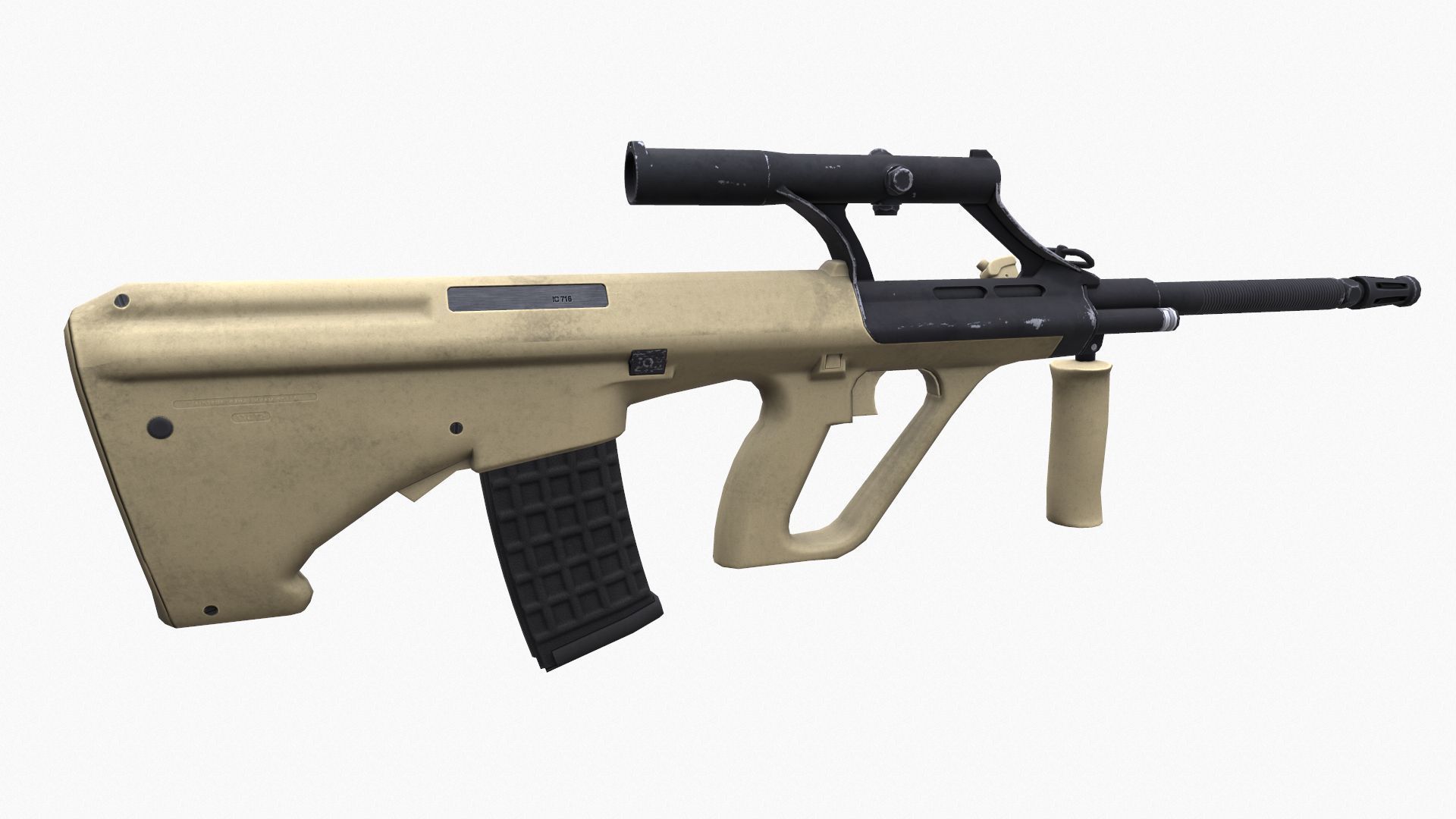 Steyr AUG A1 Low-poly 3D model_4