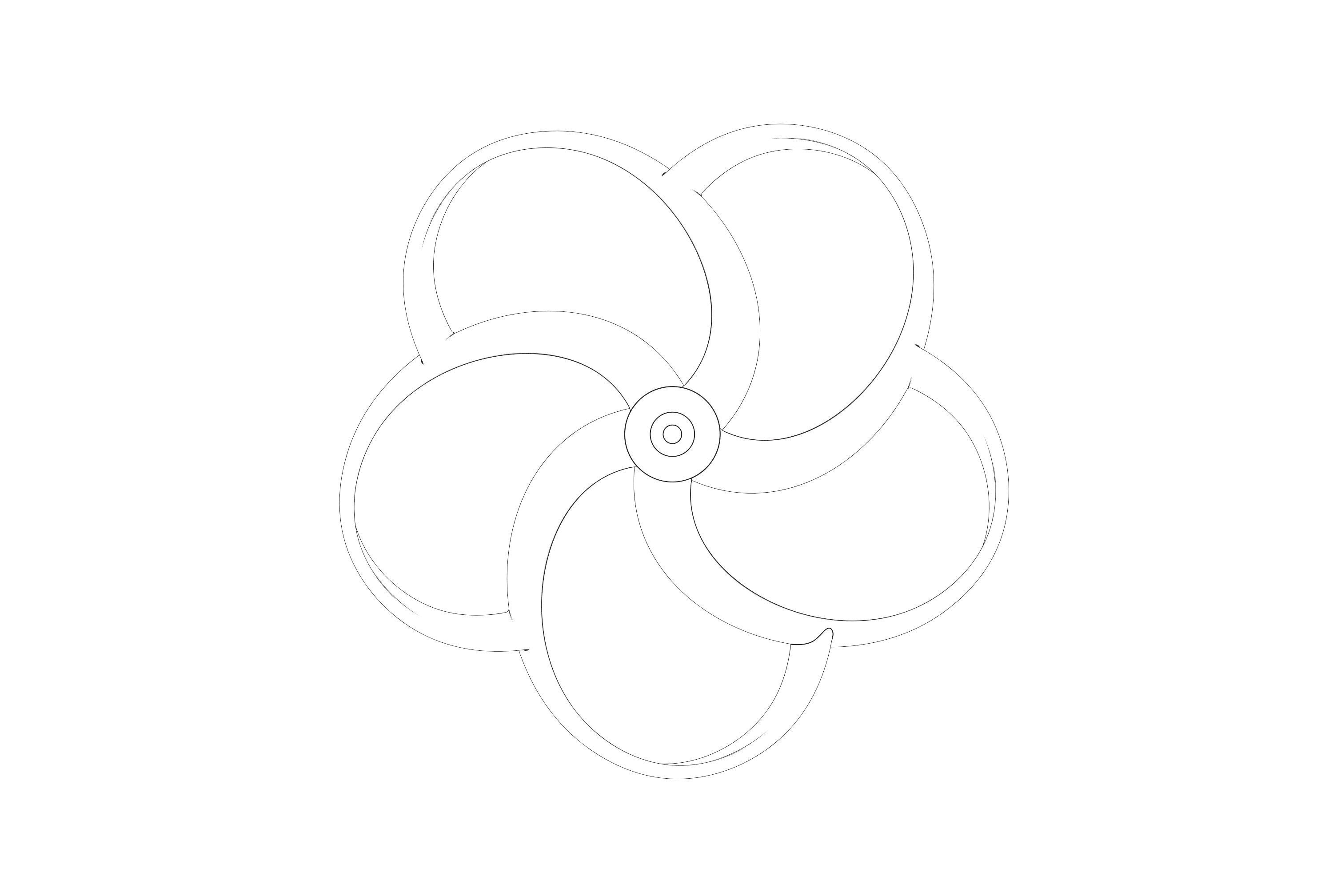 Toroidal drone propeller - 5 blades 3D print model_4