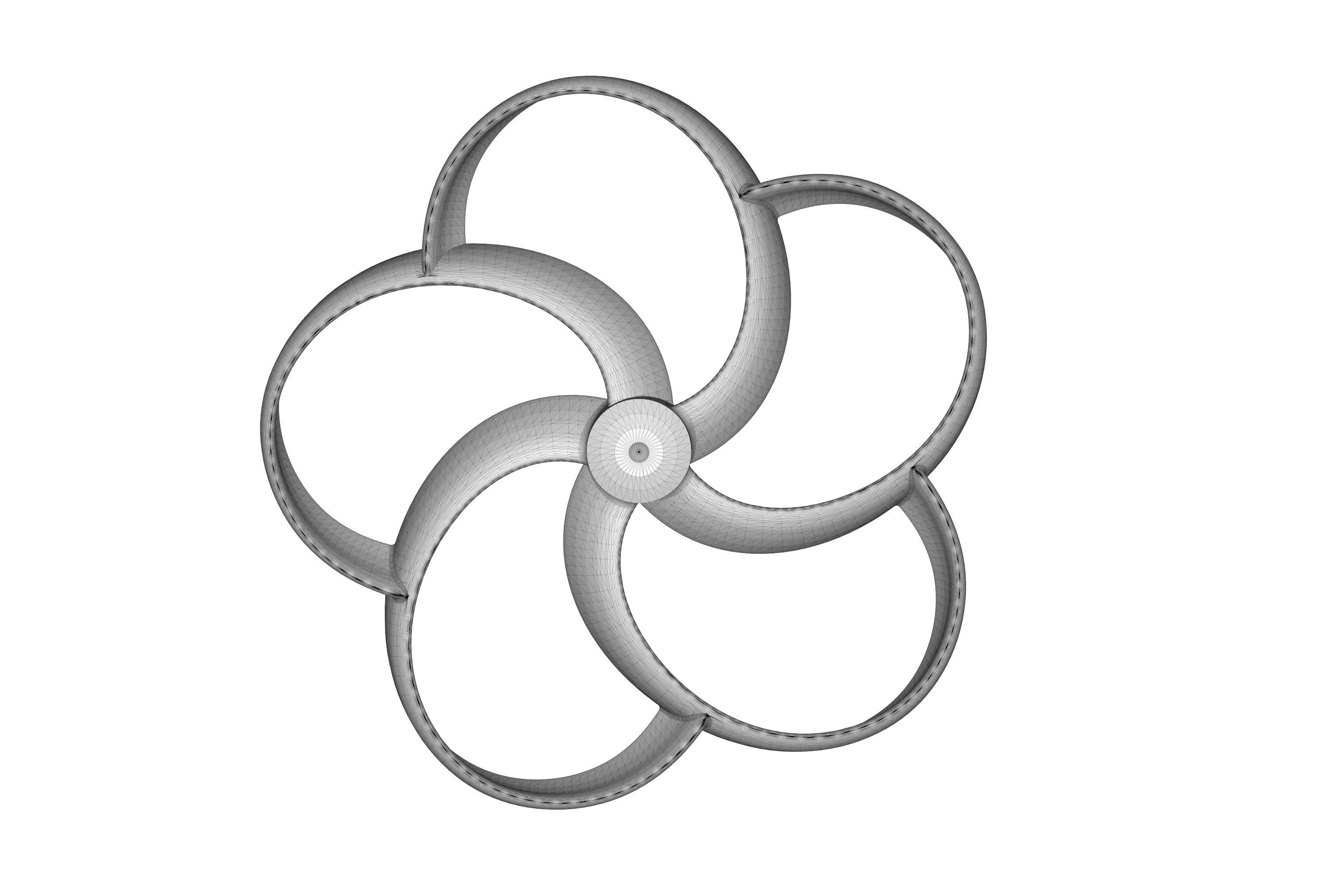 Toroidal drone propeller - 5 blades 3D print model_5